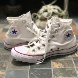White Converse all stars